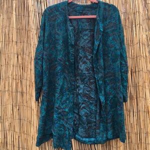 Teal kimono/ robe/ Light Jacket 80s size small